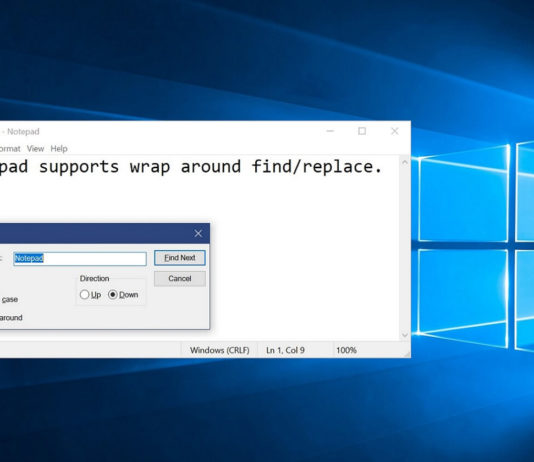 Windows 10 Notepad