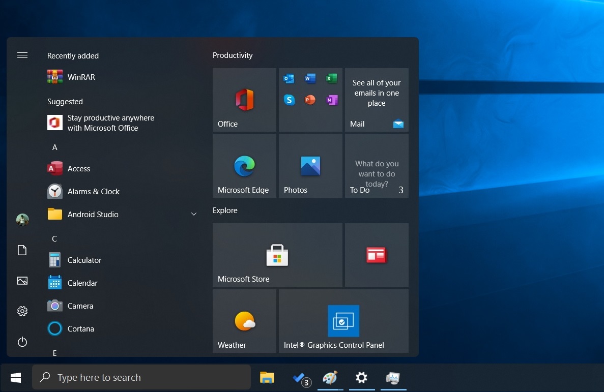 Windows 10 Start Menu