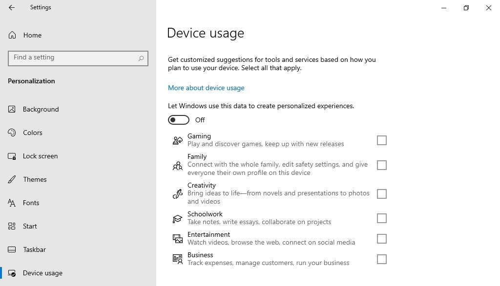 Windows Device Usage