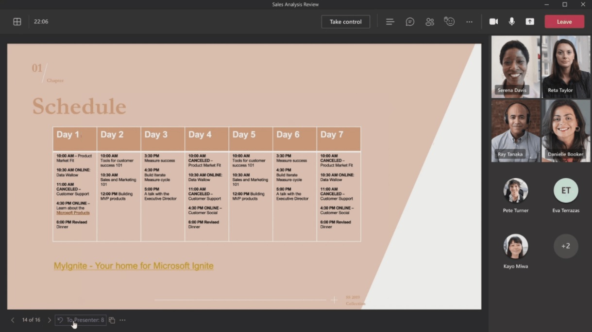 ms teams presentation take control
