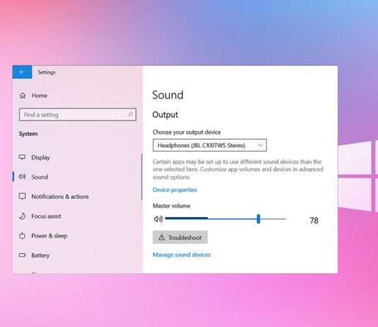 Windows 10 sound settings