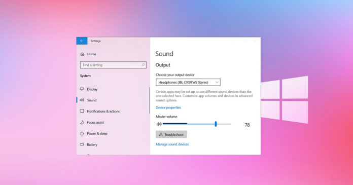 Windows 10 sound settings