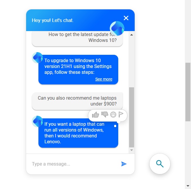 Bing chat bot