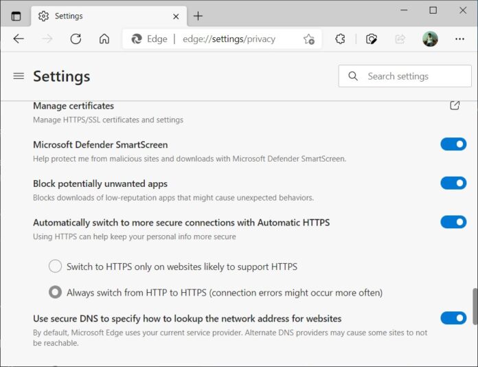 Microsoft Edge is getting new security improvements on Windows 10