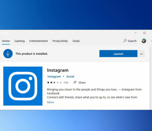Instagram for Windows 10