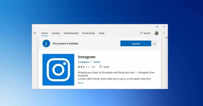 Instagram for Windows 10