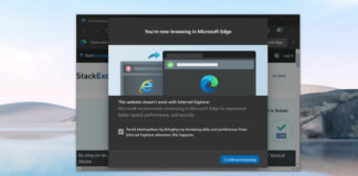 Internet Explorer on Windows 10