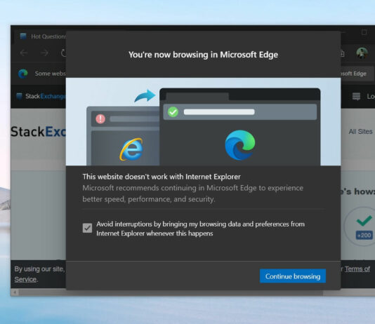 Internet Explorer on Windows 10