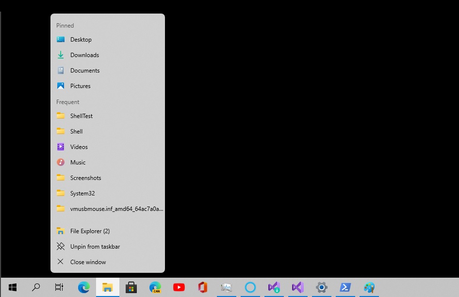 Jump list rounded corners