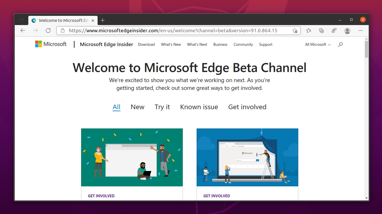 Microsoft Edge Beta Linux