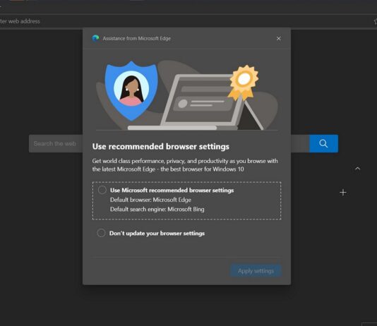Microsoft Edge nagging