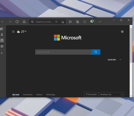 Microsoft Edge vertical tabs update