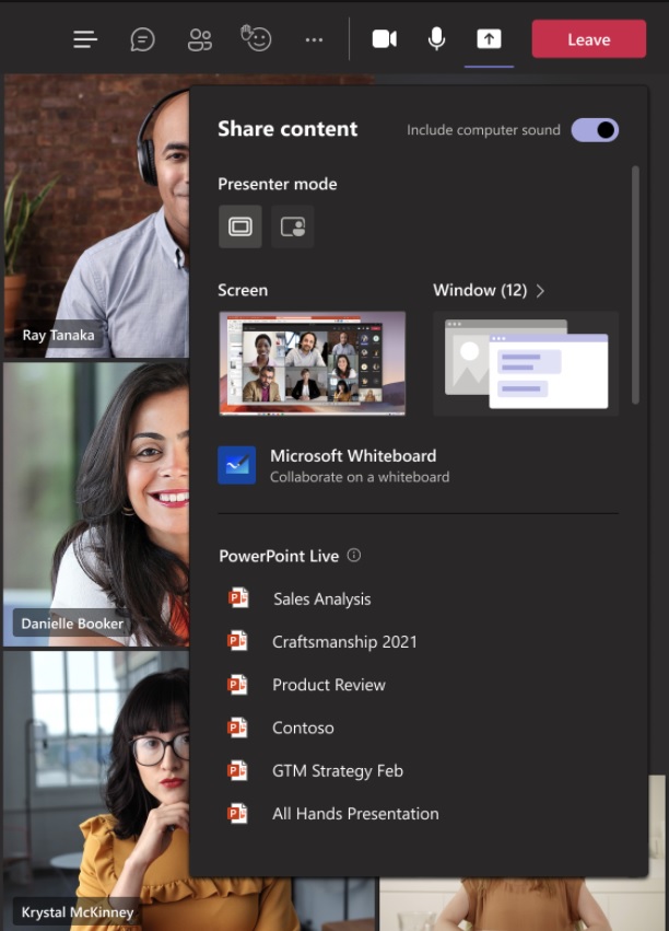 Microsoft Teams PowerPoint Live