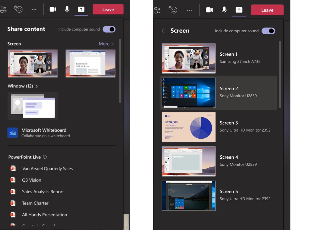 Microsoft Teams new share tray