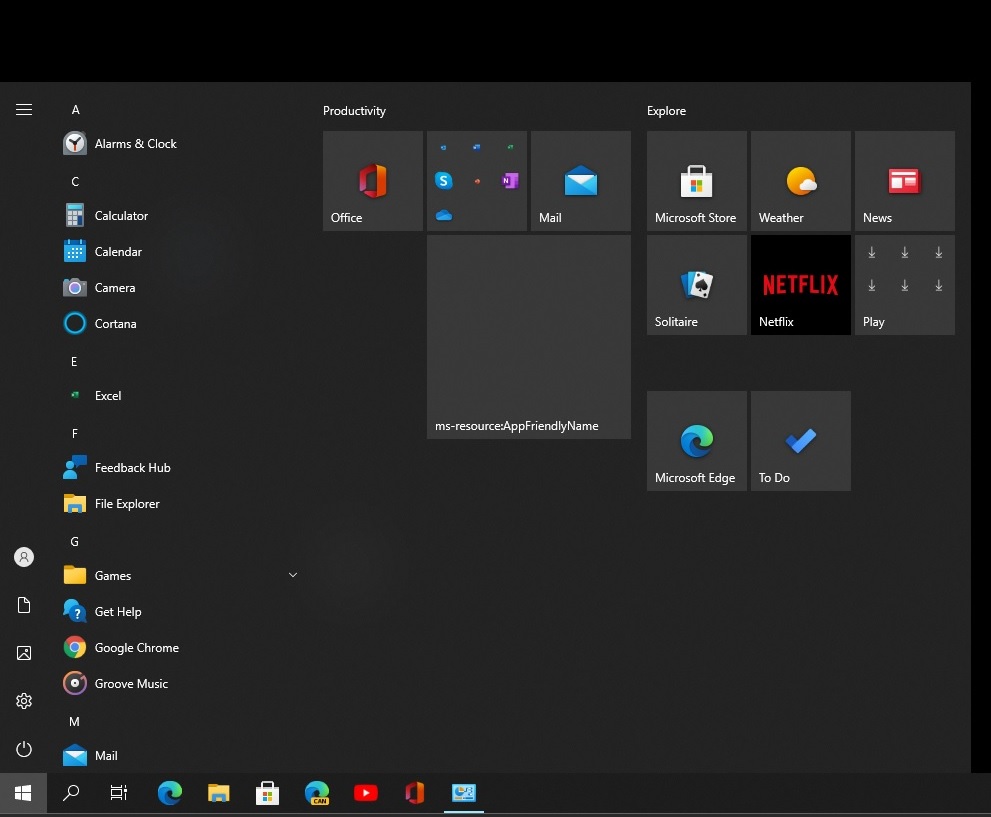 Start menu issues