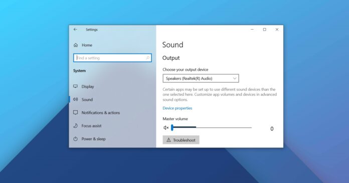 Windows 10 audio settings