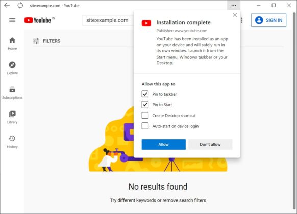 YouTube PWA
