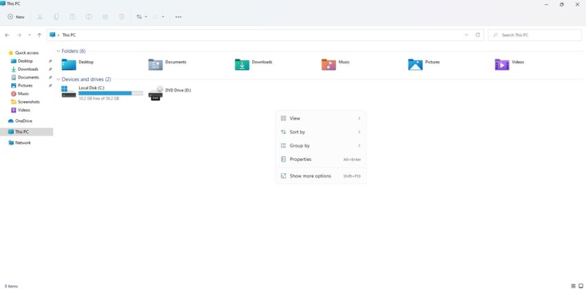 File Explorer full screen look