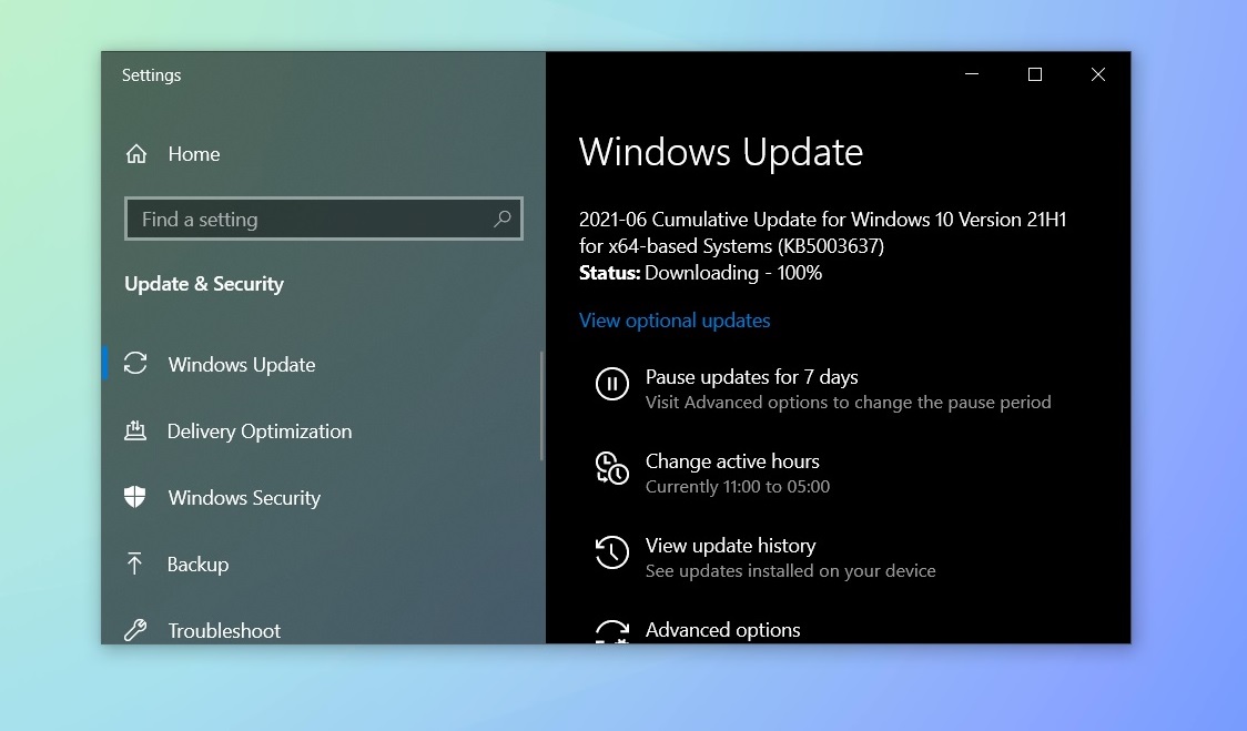 June 2021 Windows Update