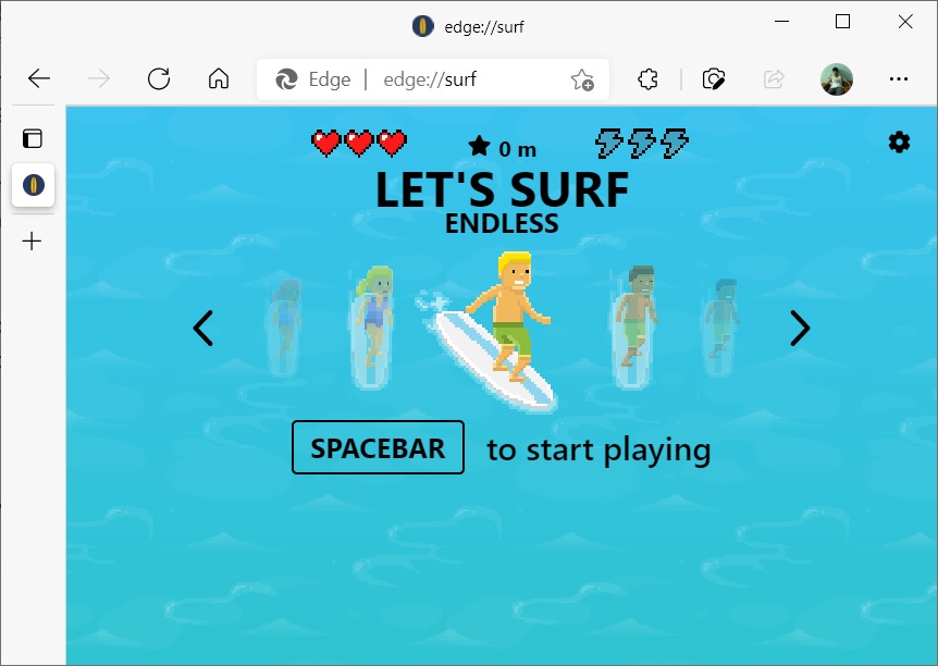 microsoft edge no internet game