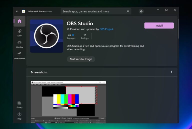 Windows 11 Store gets OBS Studio, Canva after Microsoft policy change