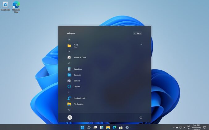 Start menu all apps