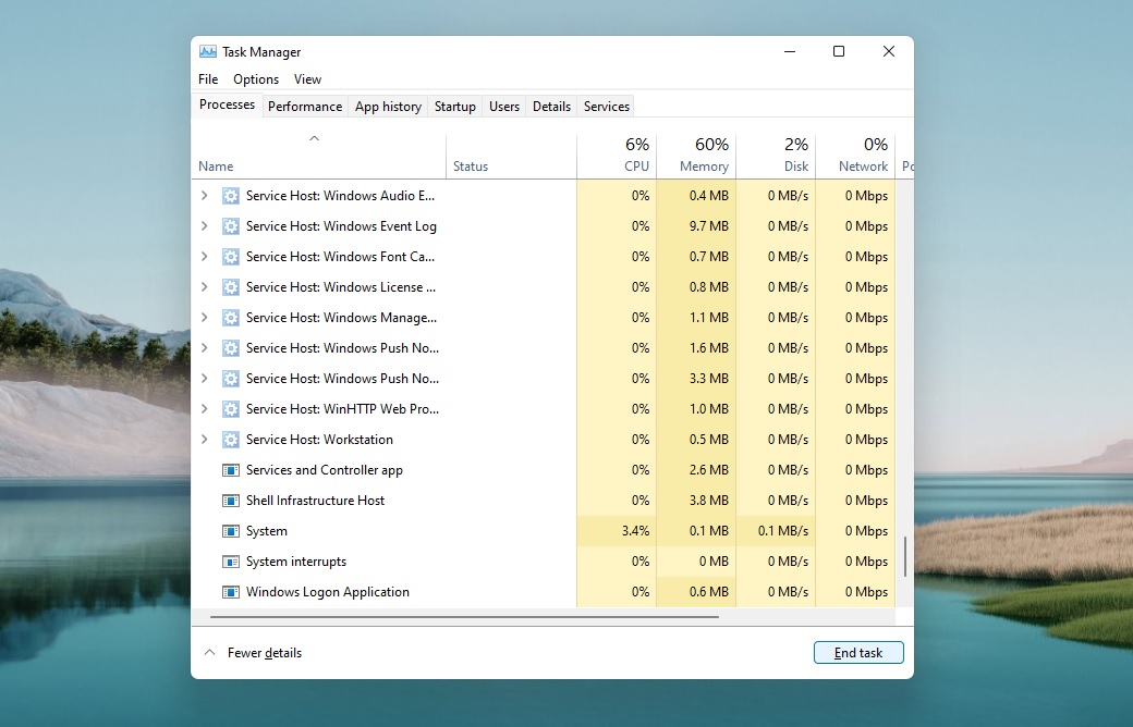 Task Manager on Windows 11