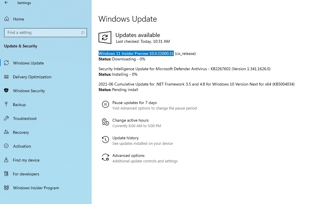 Pratinjau Orang Dalam Windows 11