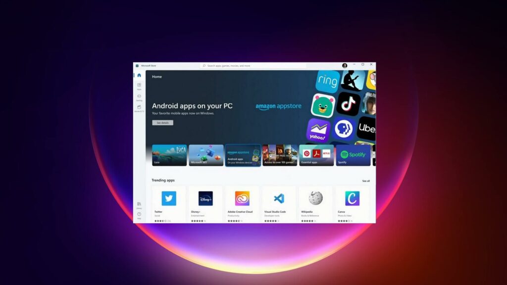 Windows 11 Android app support