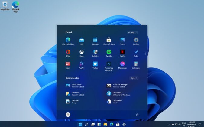 Windows 11 Start Menu dark mode