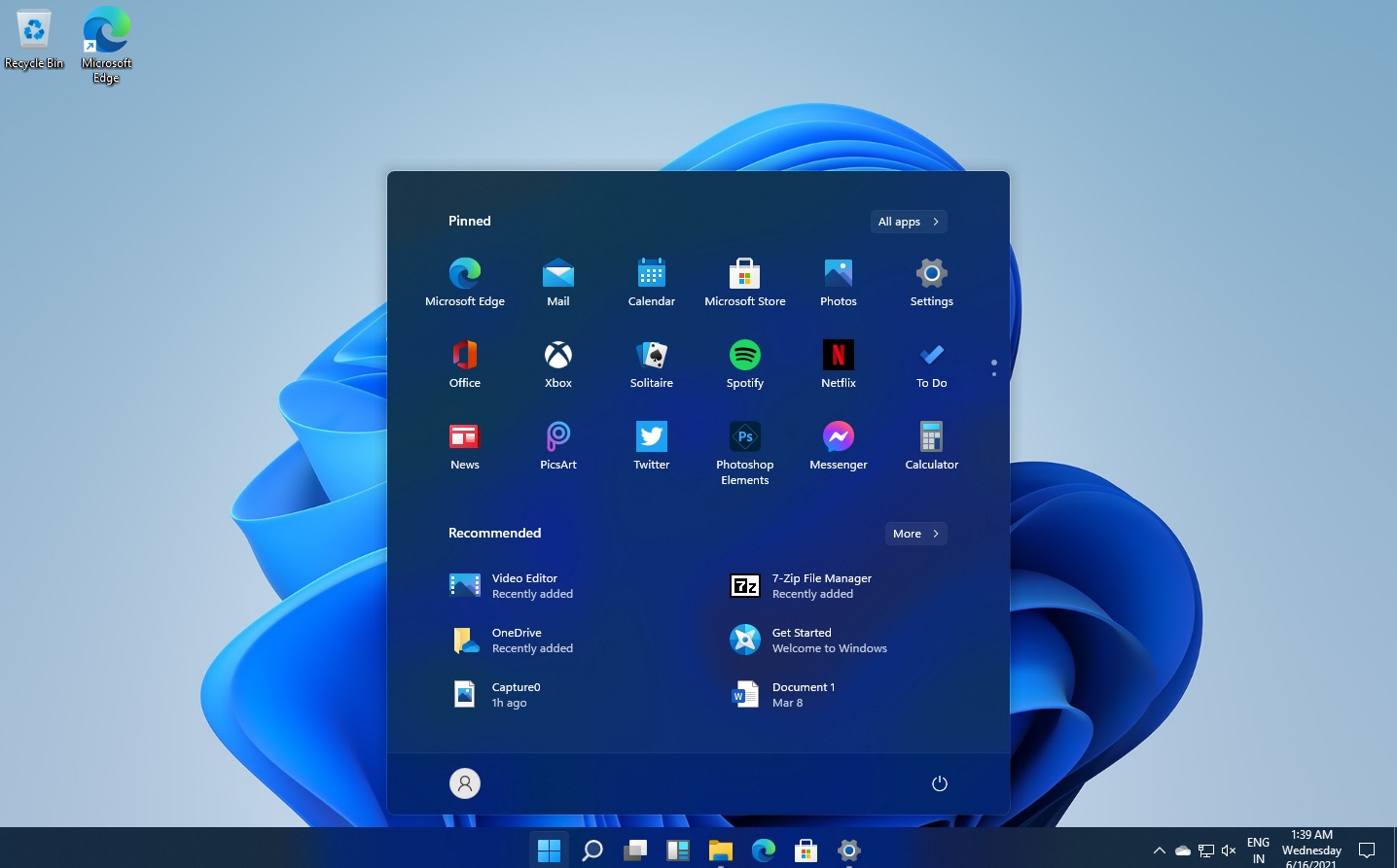 windows 11 menu