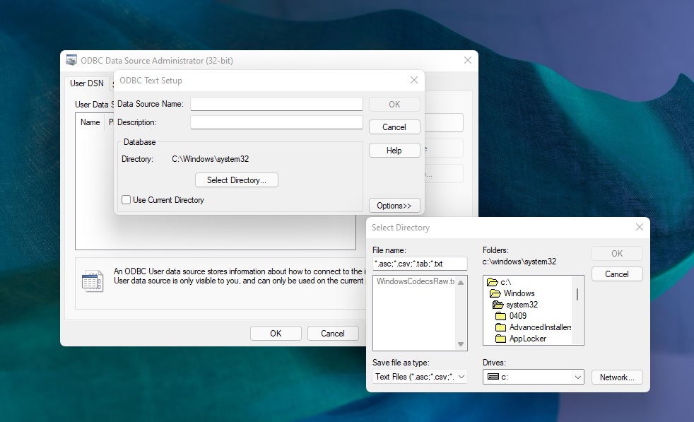 Captura de tela da caixa de diálogo do Windows 3