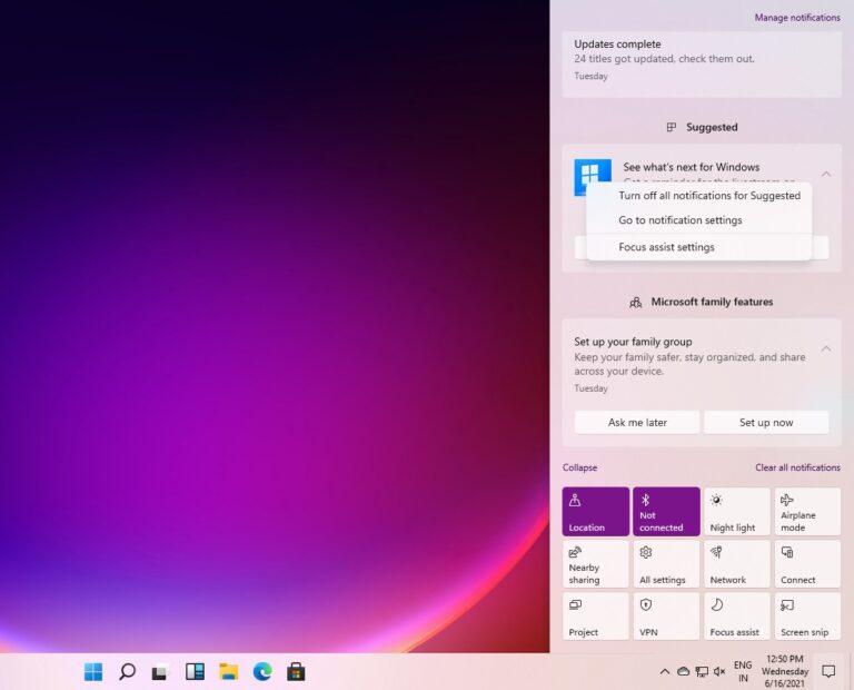 Windows 11 Action Center Missing
