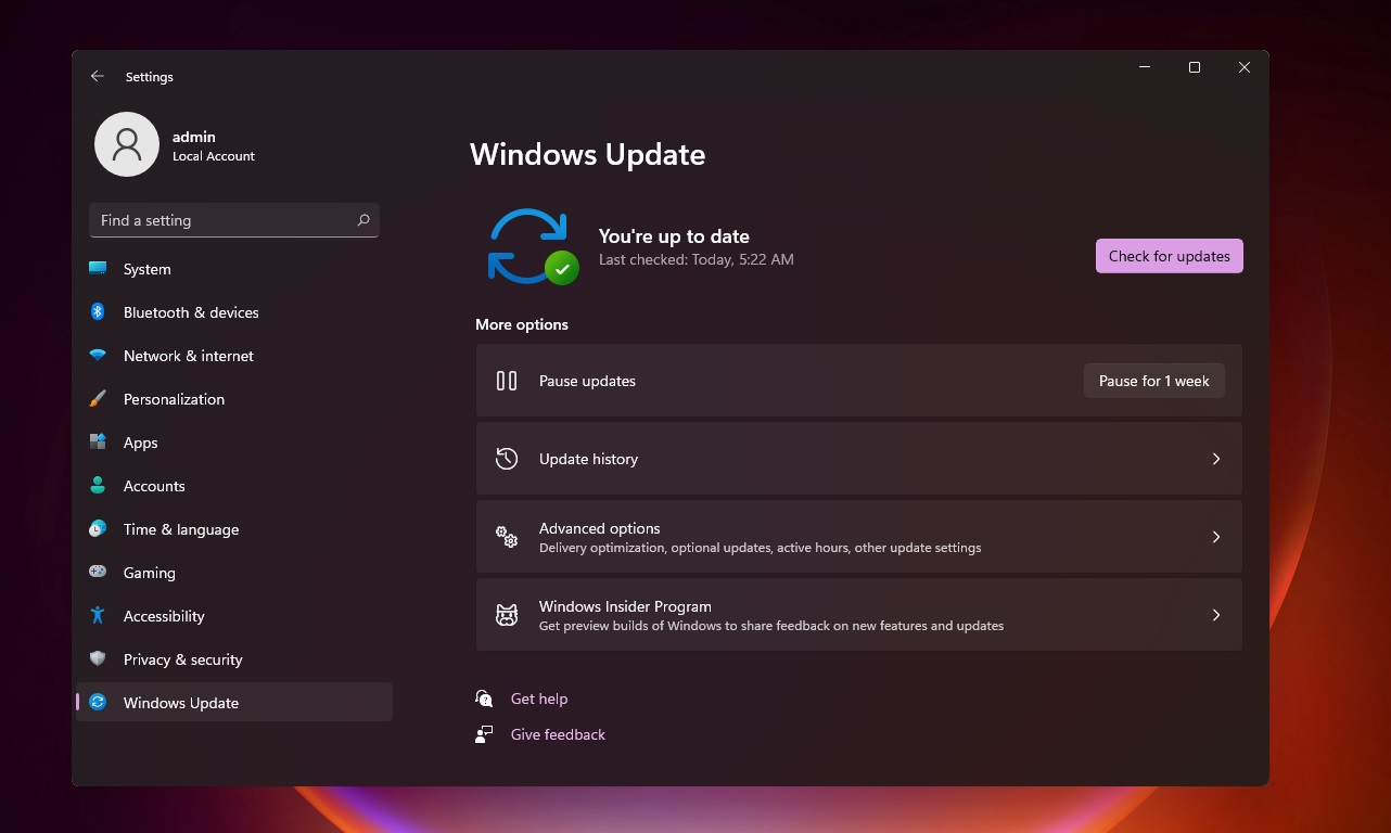 Windows Update new design