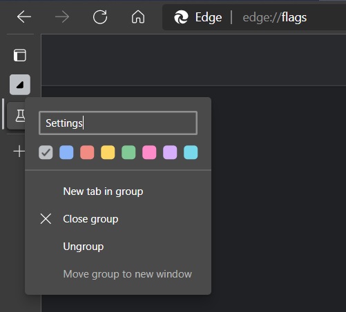 Edge tab groups