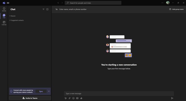 Microsoft Teams 2.0 chat