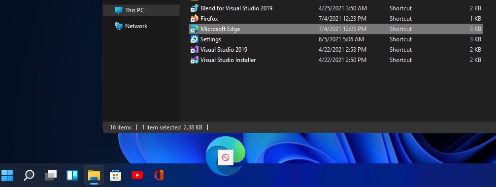 Taskbar drag and drop removed