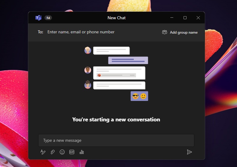 Teams chat window