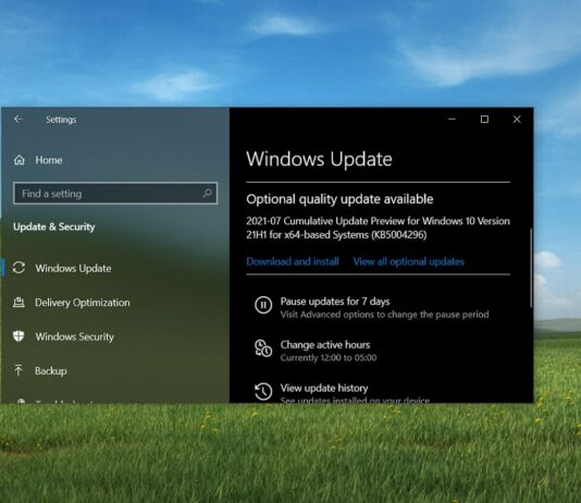 Windows 10 KB5004296 (21H1, 20H2) released with performance fixes Windows 10 KB5004296 update