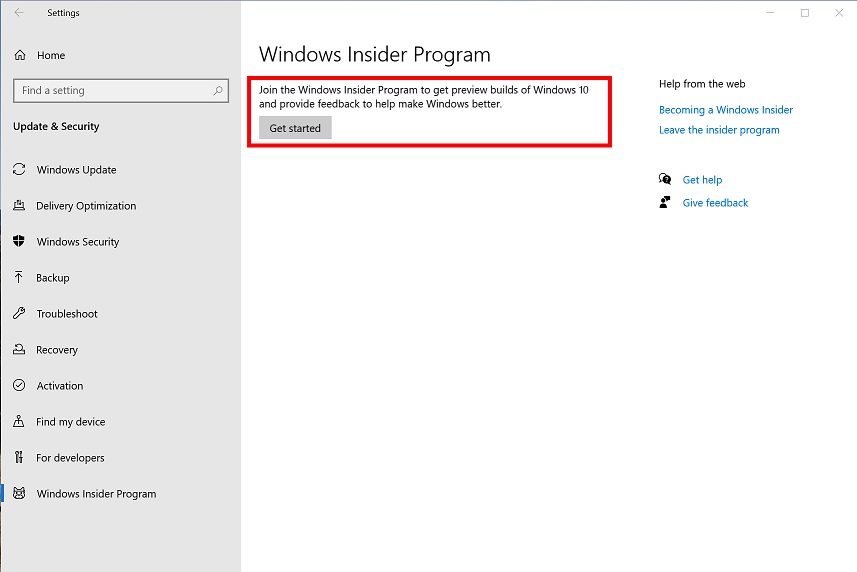 Windows 10 version 21H2 Insider