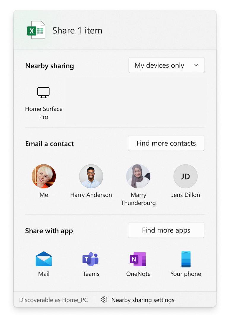 Windows 11 Share dialog