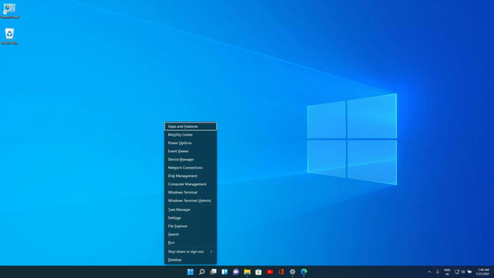 Windows 11 WinX menu