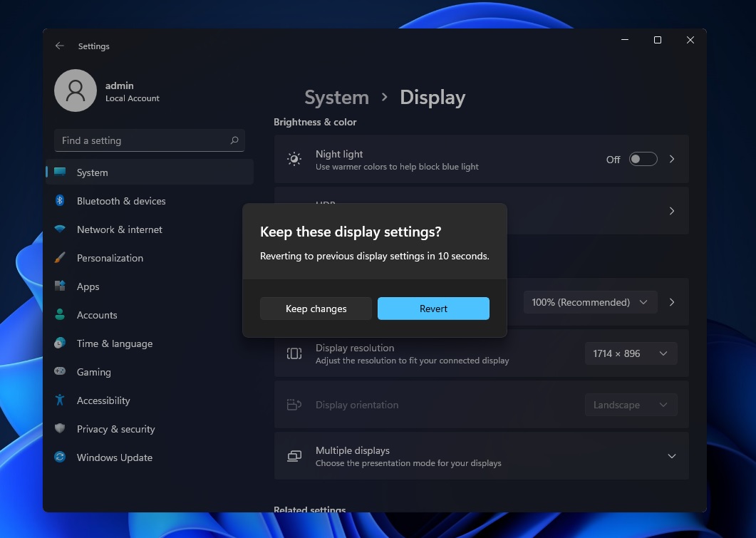 Windows 11 modern dialog