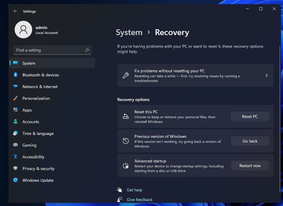how to go back windows 11 to windows 10