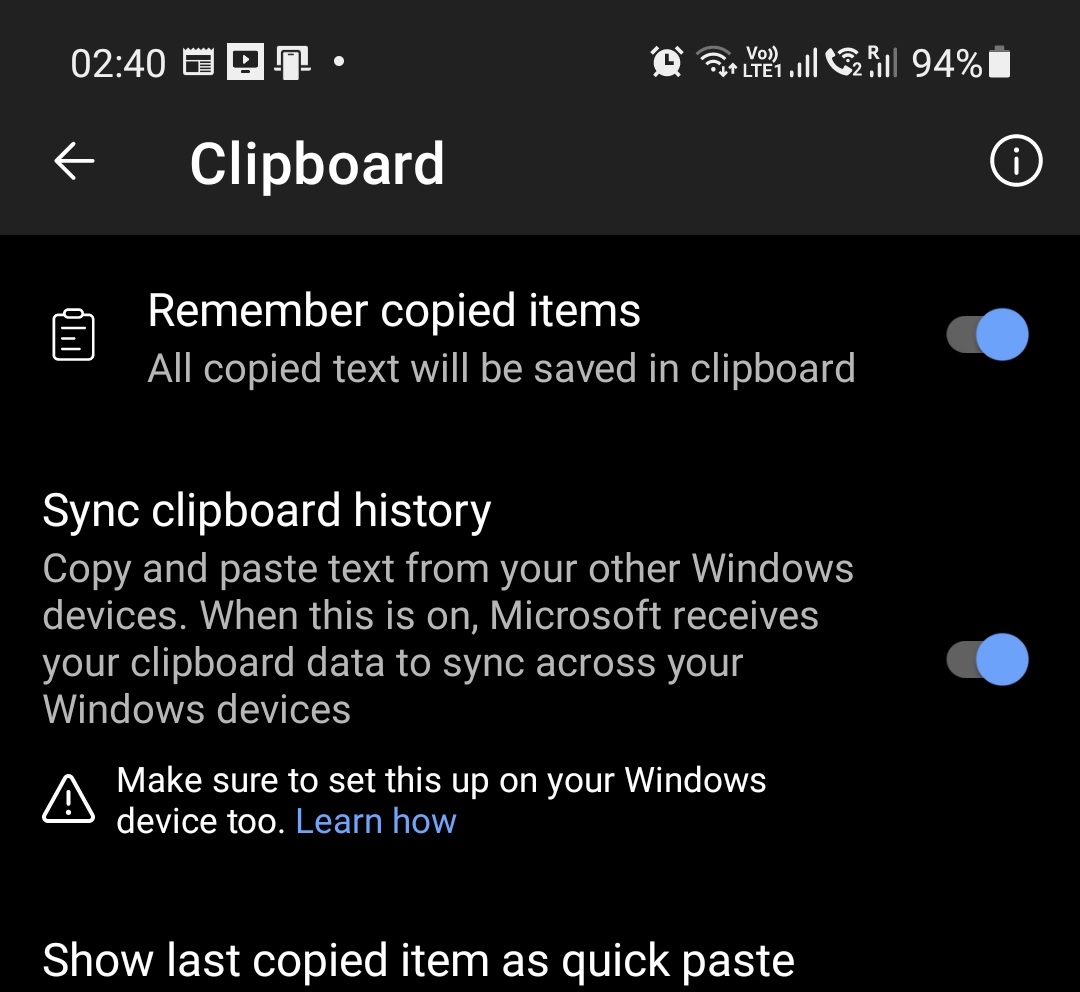 Cloud Clipboard SwiftKey