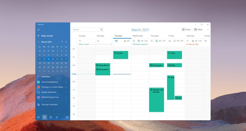 Mail and Calendar app light