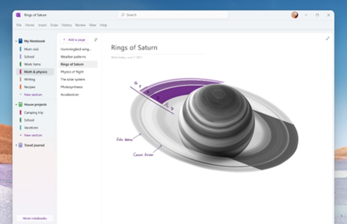 Microsoft's OneNote is getting a Windows 11-inspired look
