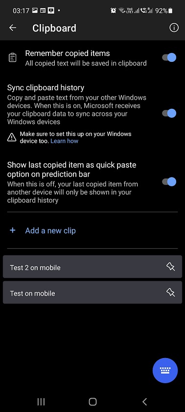SwiftKey Clipboard