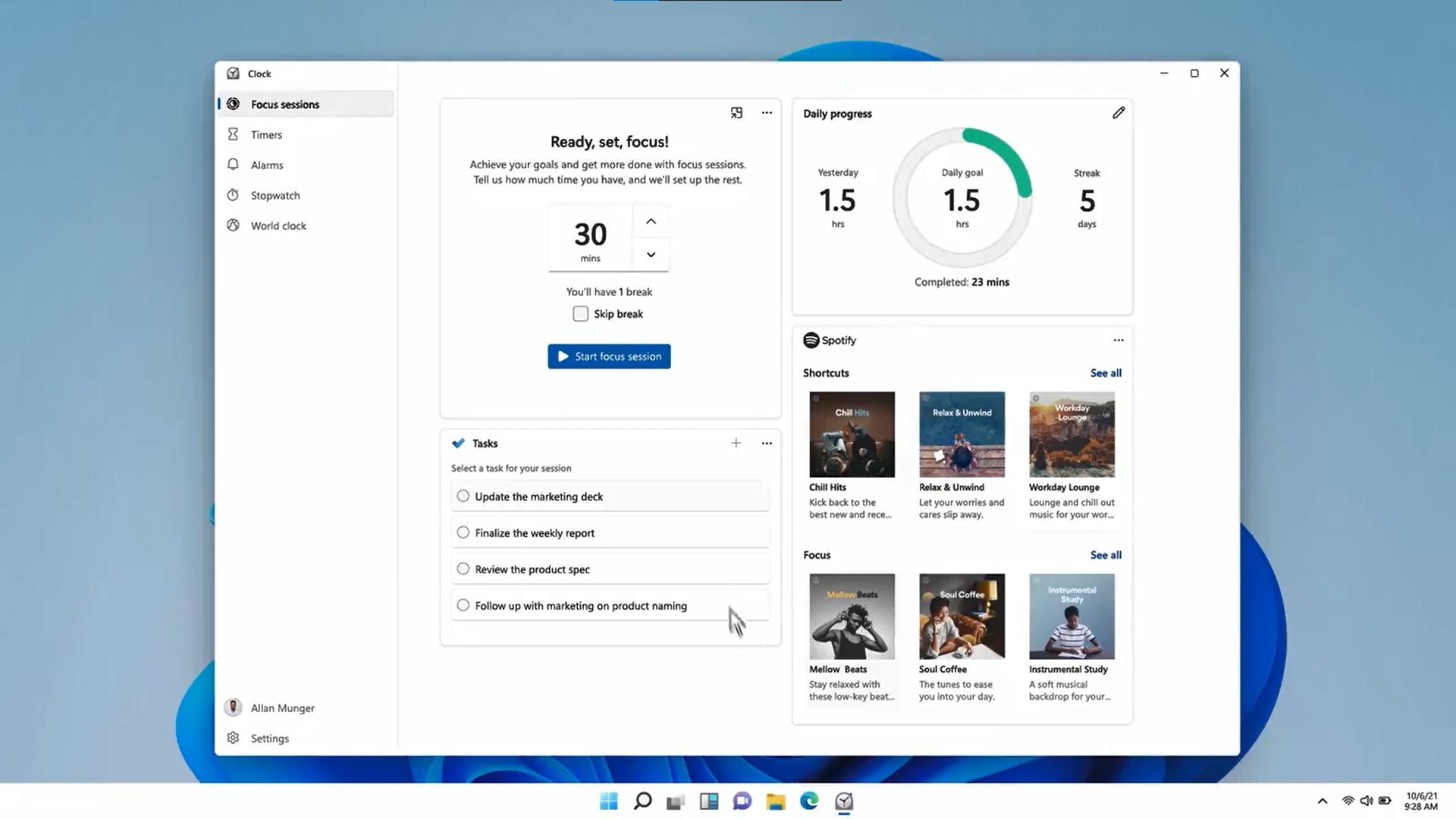 Windows 11 erhält Spotify-Integration mit Focus Sessions-Funktion - DE