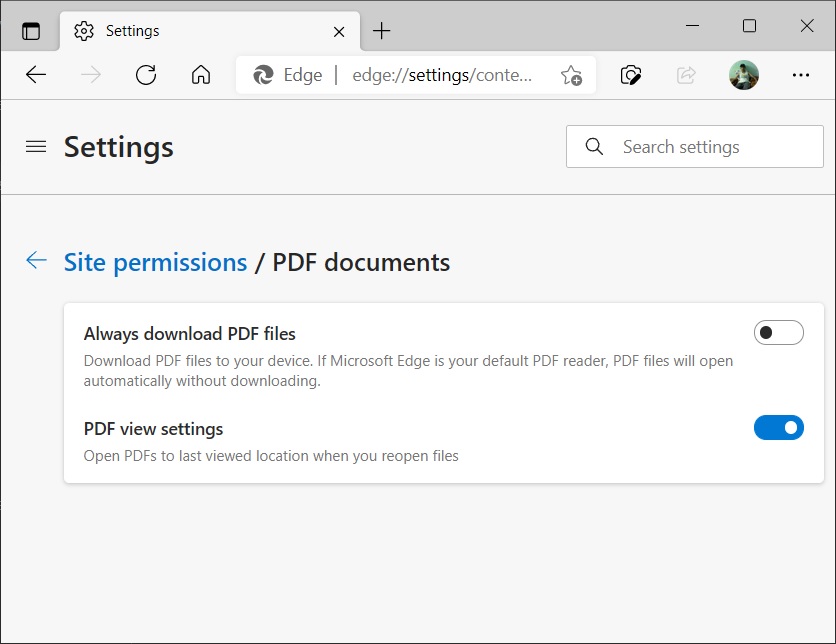 Microsoft Edge PDF reader